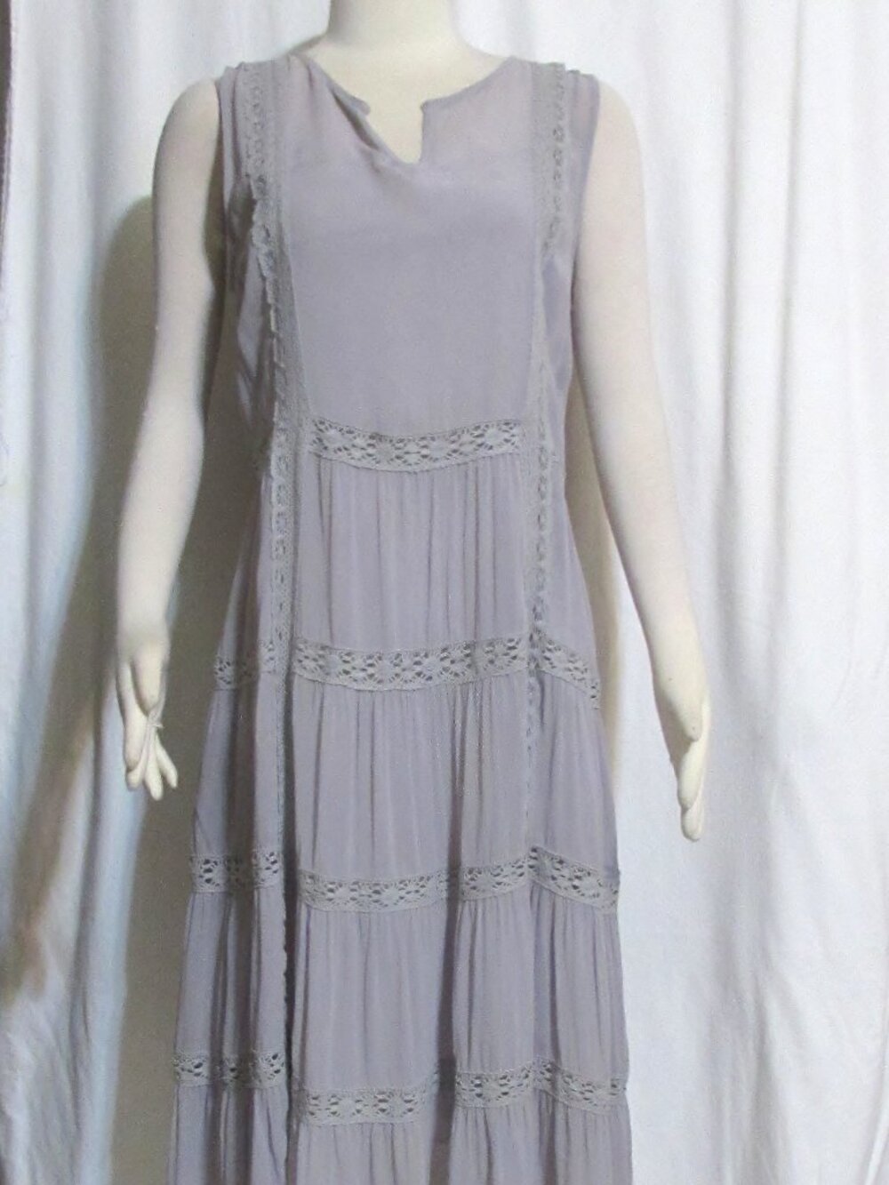 Womens Ladies SUNDANCE Vintage Lilac Purple Lined Peasant Dress S Orig $198